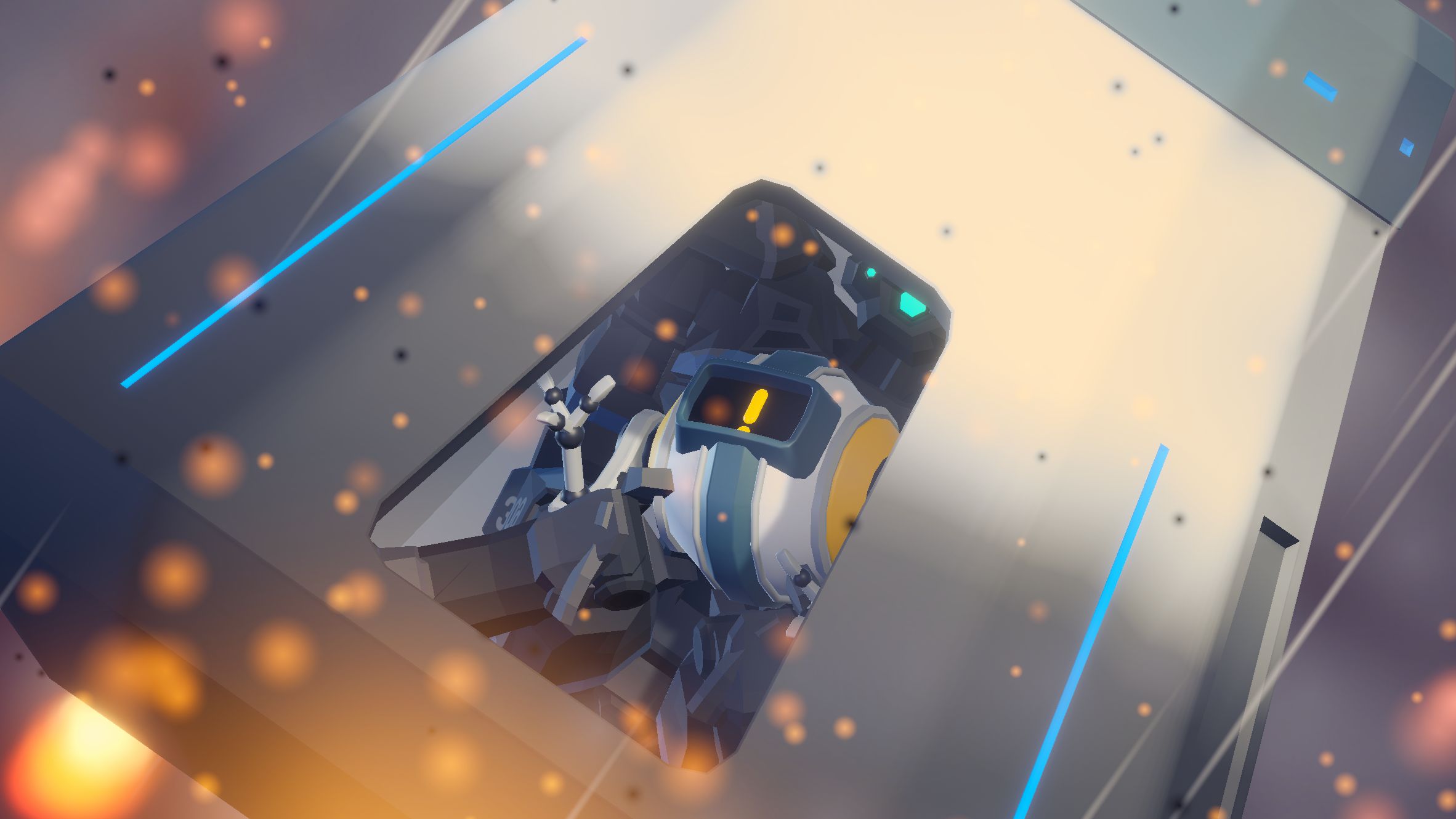 [TO BE REPLACED] Inside the Escape Pod as it tumbles through the atmosphere, sparks streaming past
